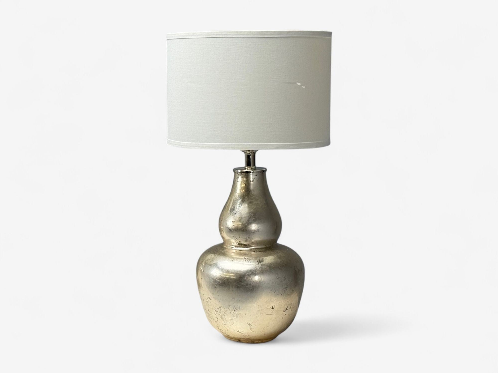 American Modern, Mercury Glass, Fabric, Table Lamps, USA, 1950s