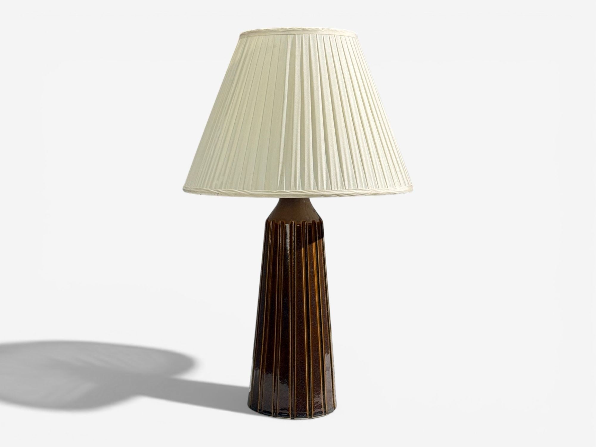 Bruno Karlsson, Large Table Lamp, Brown Stoneware, Sweden, 1960s