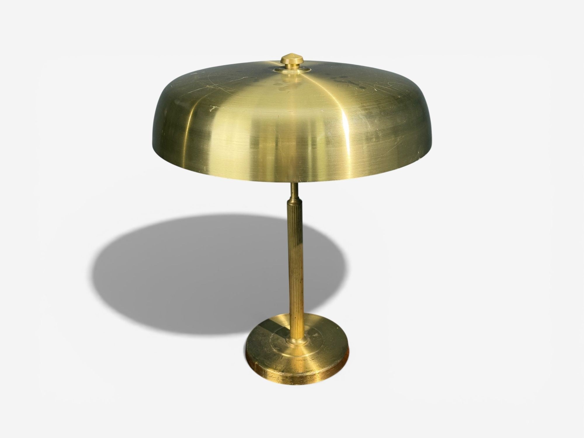 Hövik Lys, Large Table Lamp, Brass Sheet, Norway, 1970s