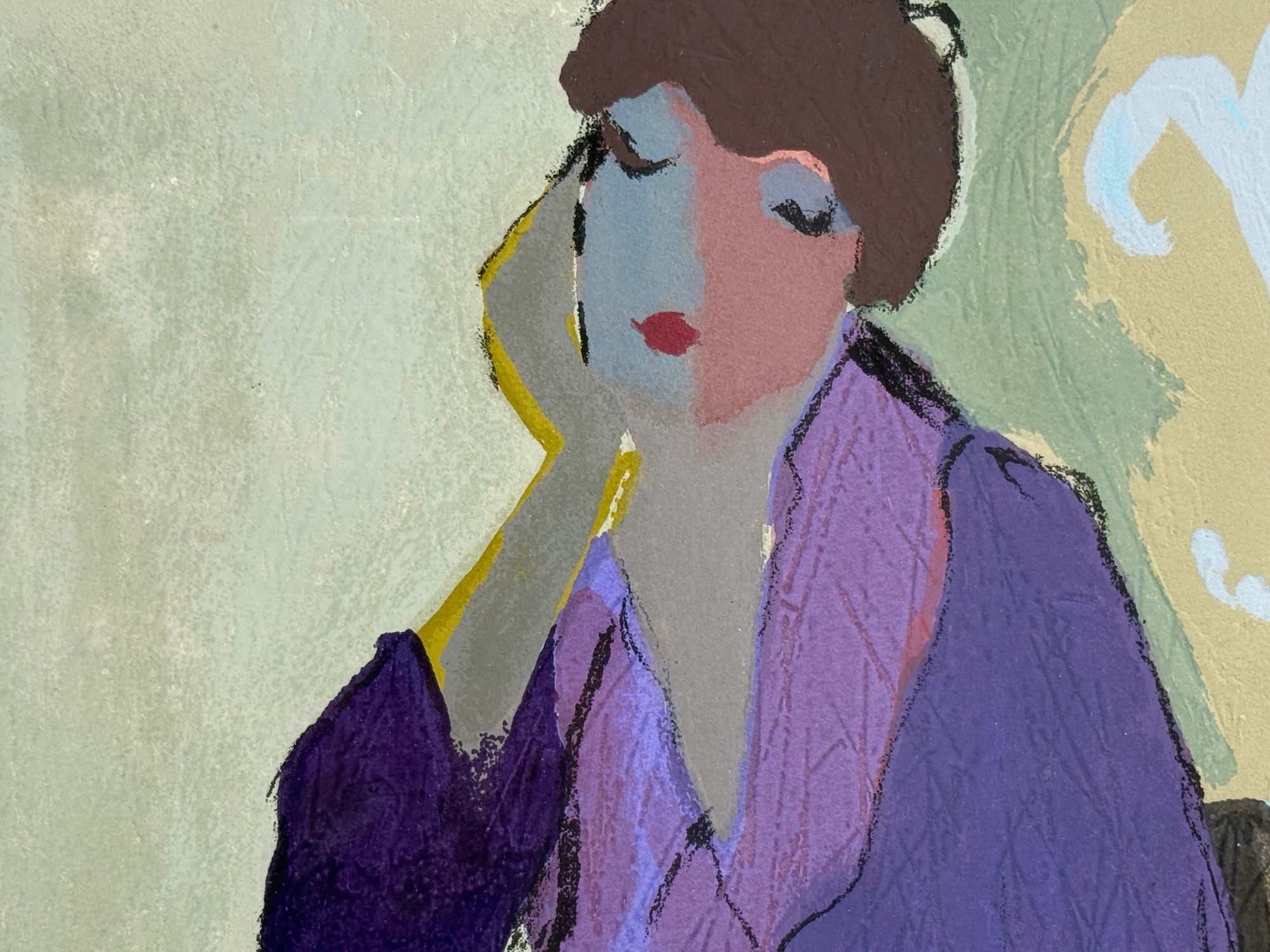 Itzchak Isaac Tarkay, Fauvism, "Happy Memories", Signed and Numbered Silkscreen, 20th c.
