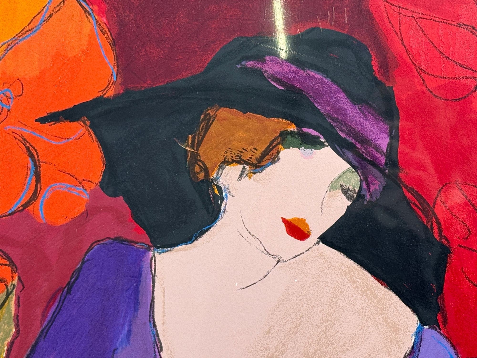 Itzchak Isaac Tarkay, Fauvsim, "Femme Fatale" Signed and Numbered Silkscreen, 20th c.