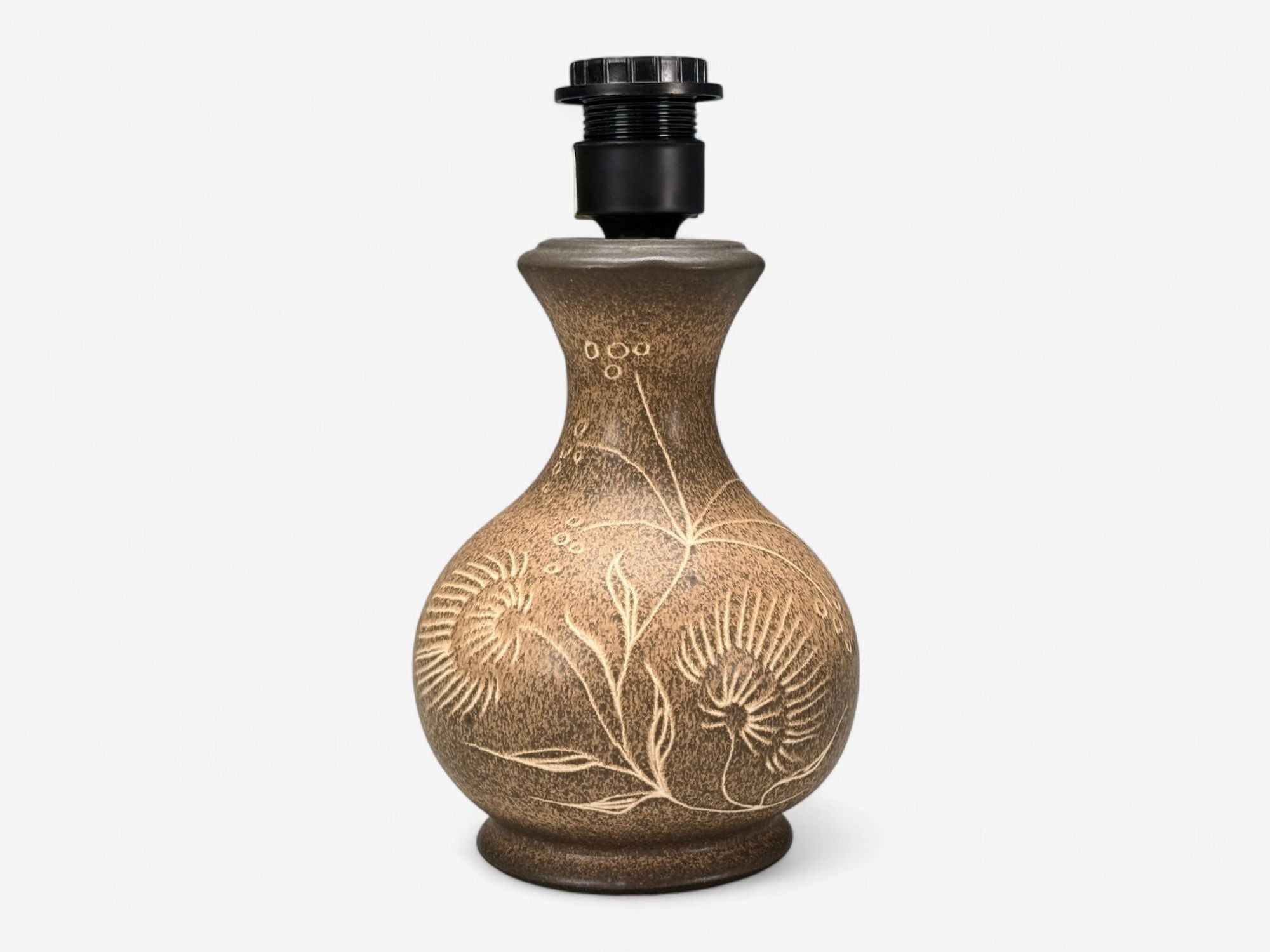 German Modern, Brown Ceramic, Table Lamp, Germany, 1970s