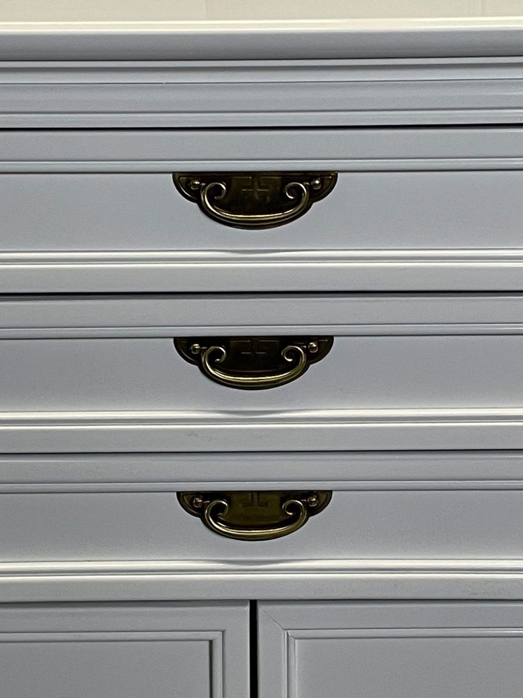 A White Lacquered Campaign Style Chest, Cabinet or Mini Armiore
