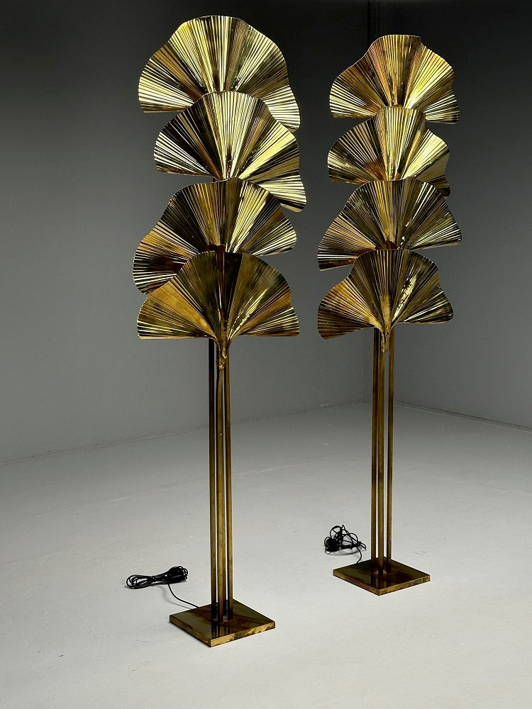 Carlo Giorgi, Bottega Gadda, Italian Mid-Century Modern, Ginko Leaf Floor Lamps