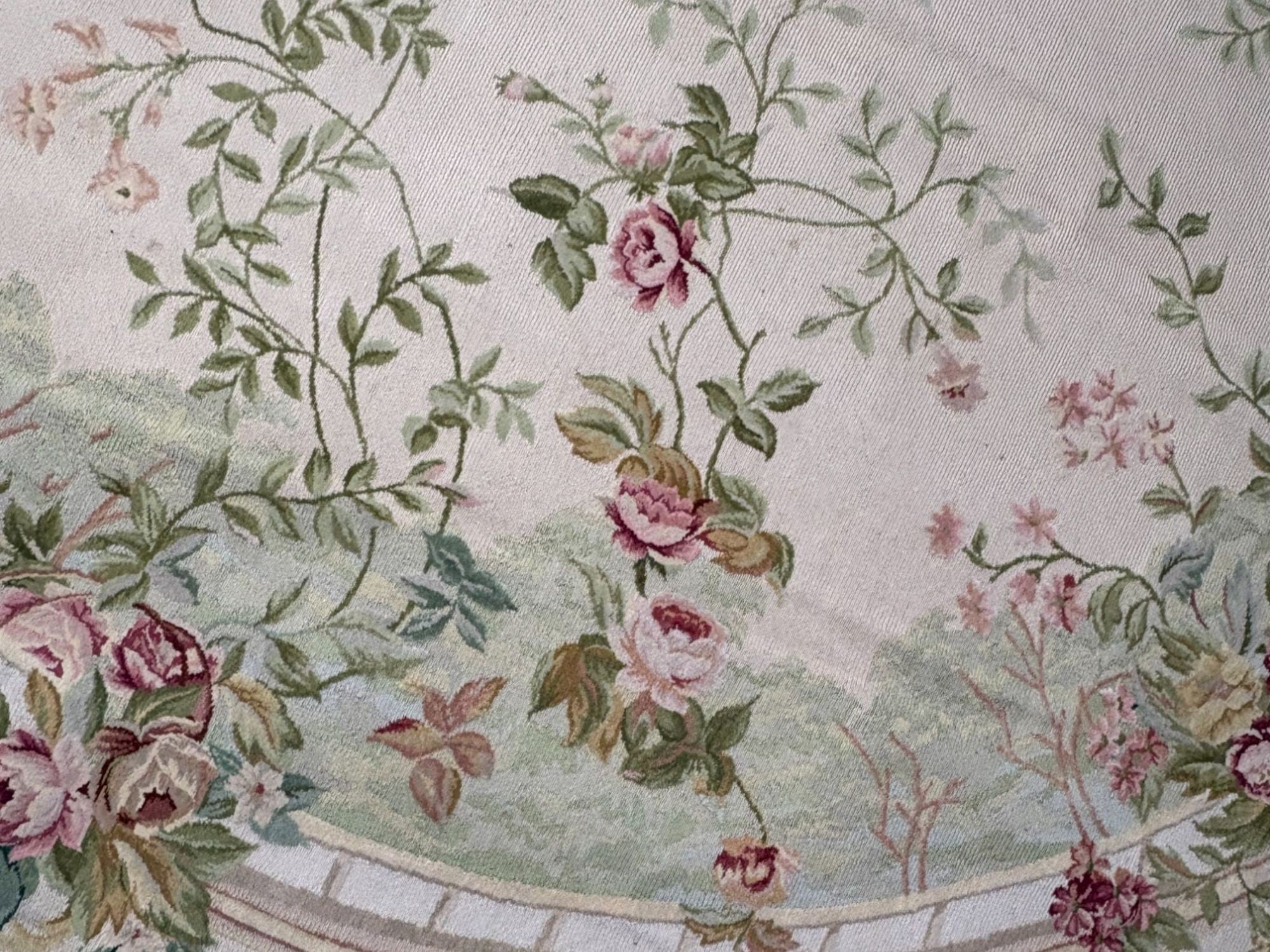 Traditional, Chinese Round Carpet, 12 Foot Diam, 1940s