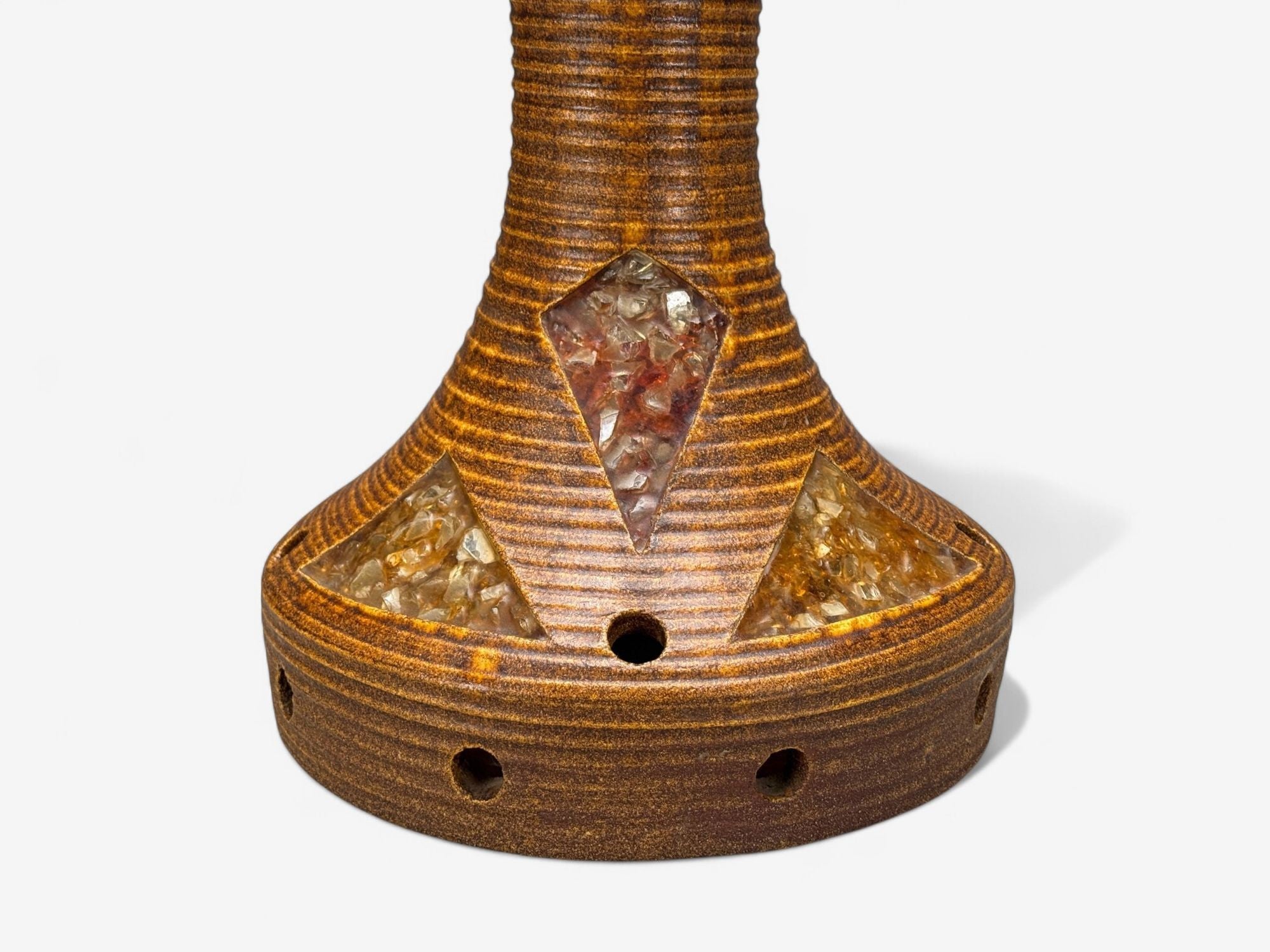 Accolay, Ceramic, Stained Glass, Spun Resin, Floor Lamp, France, 1955