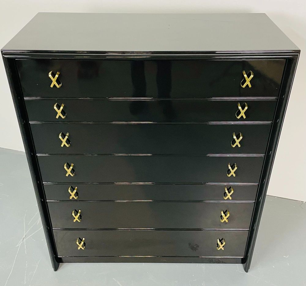 Hollywood Regency Ebony Dresser or Chest, Paul Frankl / John Stuart, Refinished