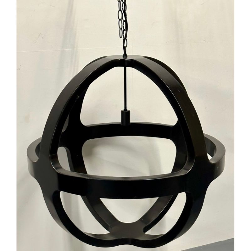 Modern Ebony Circular Chandelier / Lighting Pendant, Contemporary