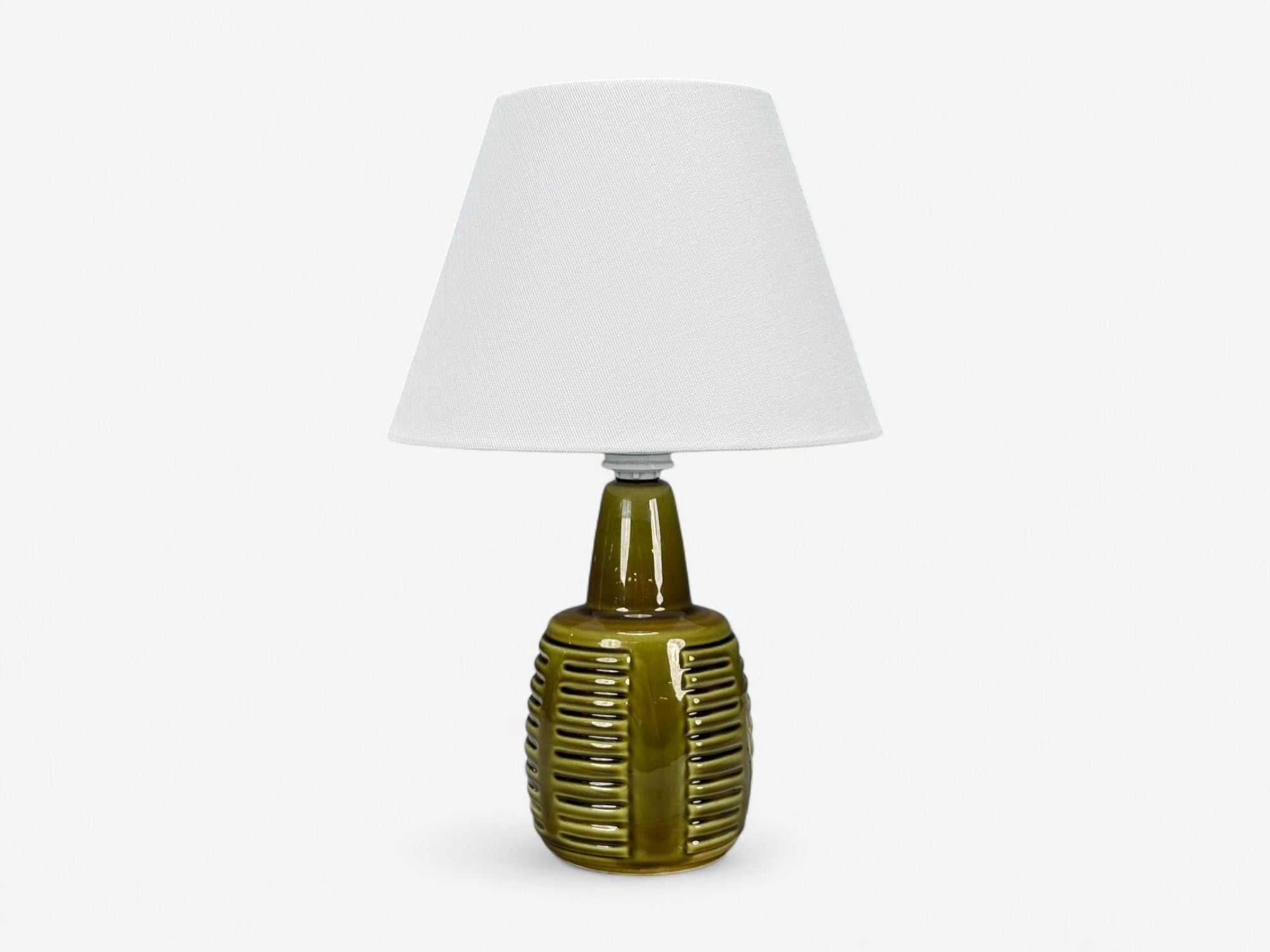 Einar Johansen, Danish Modern, Green Stoneware, Table Lamp, Denmark, 1970s