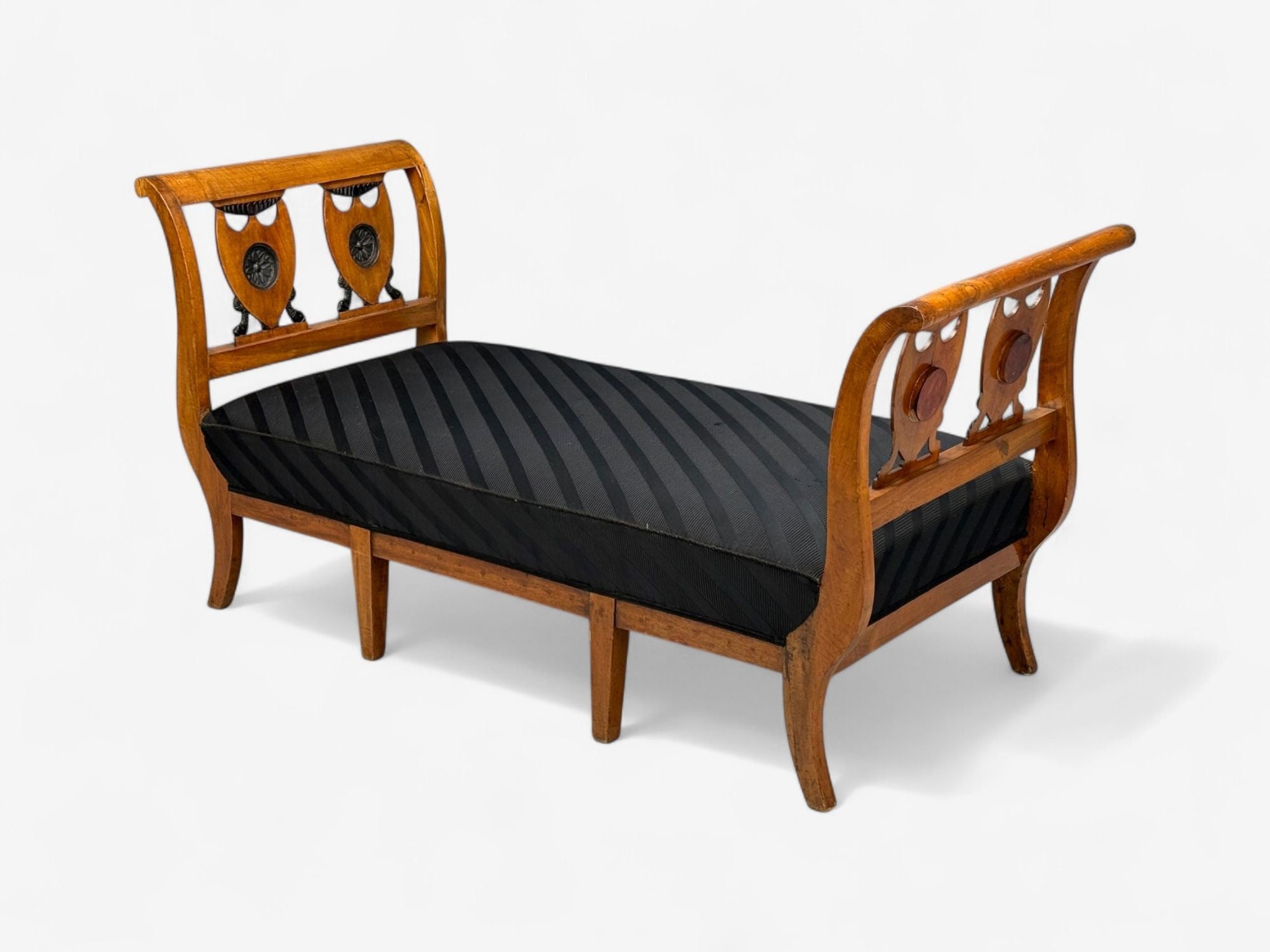 Biedermeier Style, Fruitwood, Black Fabric, Daybed, USA, 19th c.