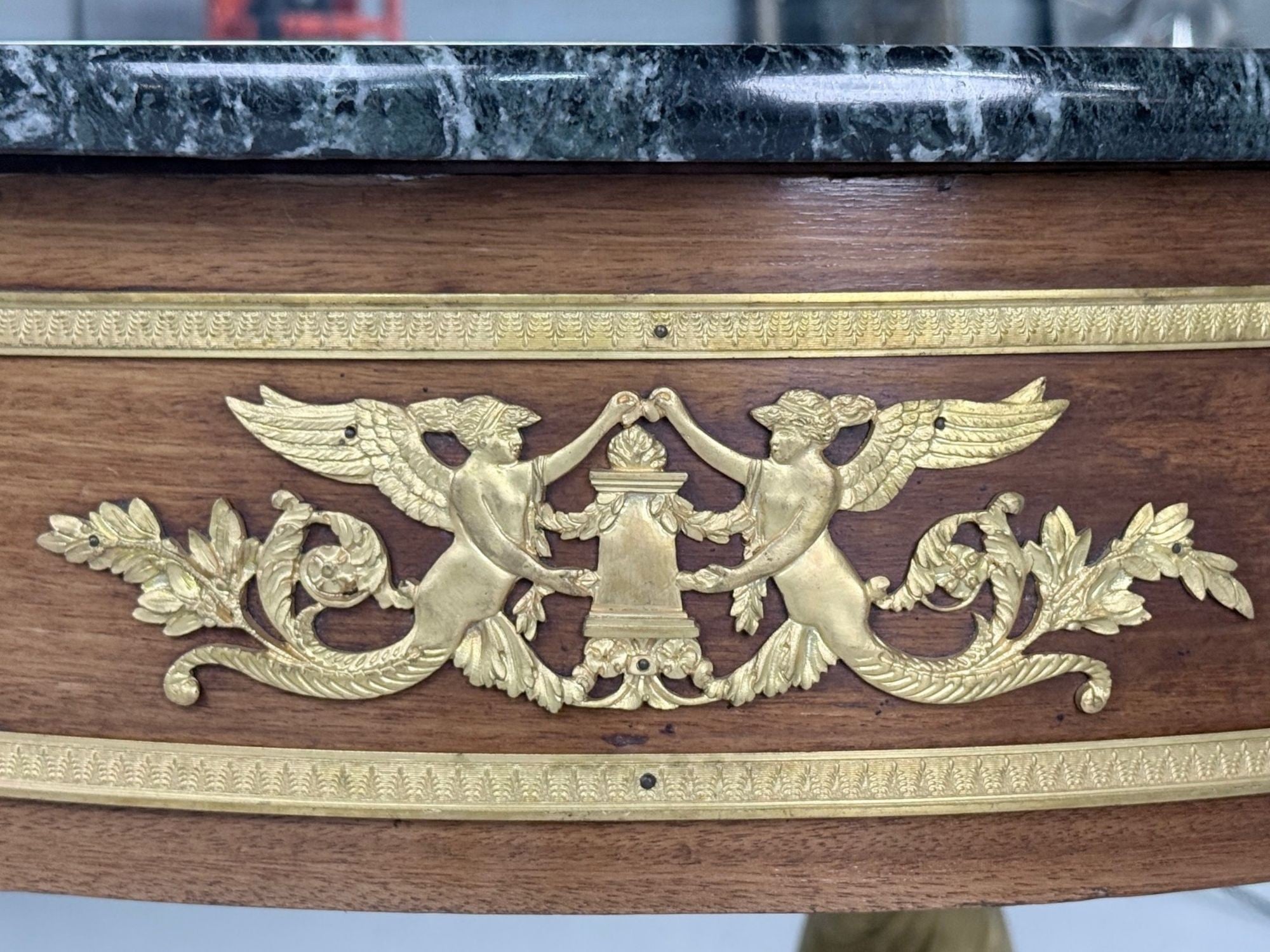 Empire Revival, Mahogany, Bronze, Monumental Mirror and Console, France, 19th c.