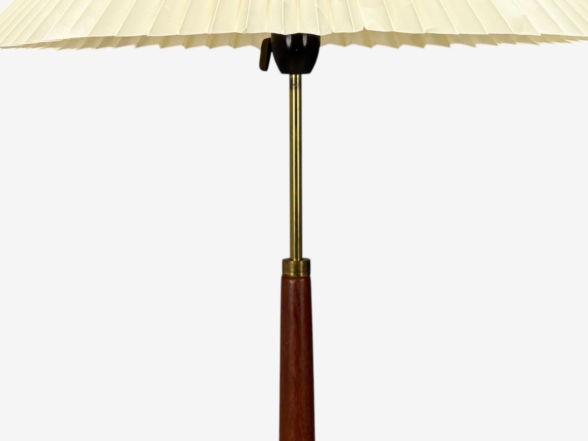 Danish Modern, Teak, Brass, Paper, Floor Lamp, Denmark, 1960s