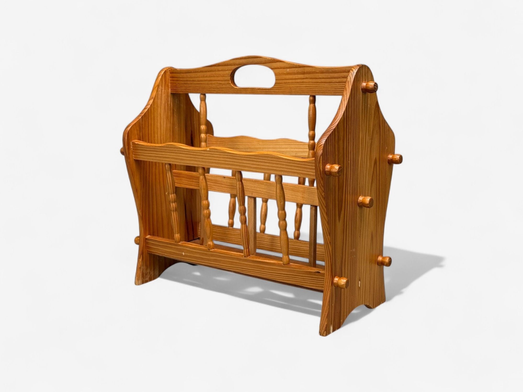 Swedish Modern, Pine, Magazine Rack, Sweden, 1960s