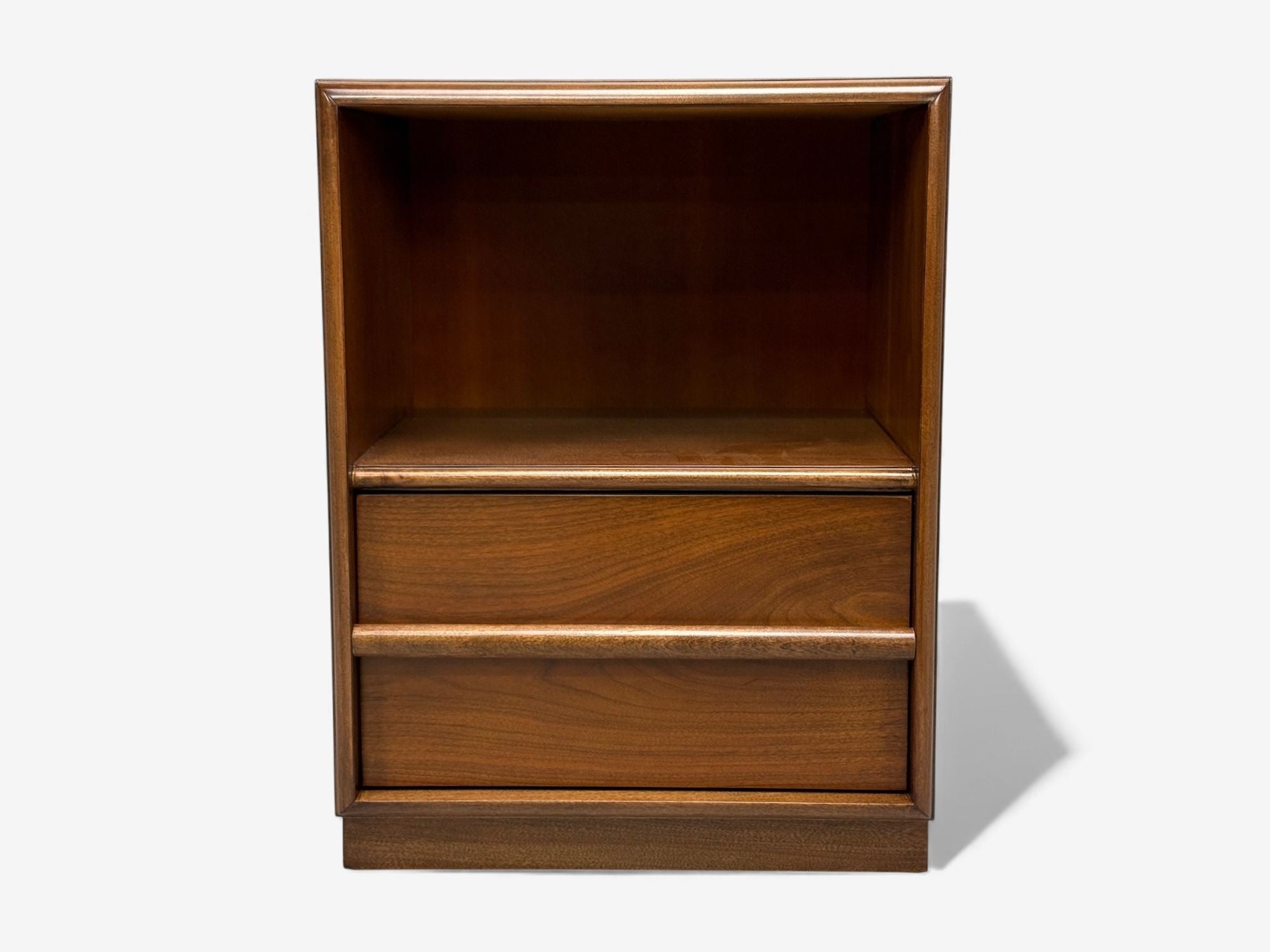T.H. Robsjohn-Gibbings, American Modern, Walnut, Open Nightstands, USA, 1960s