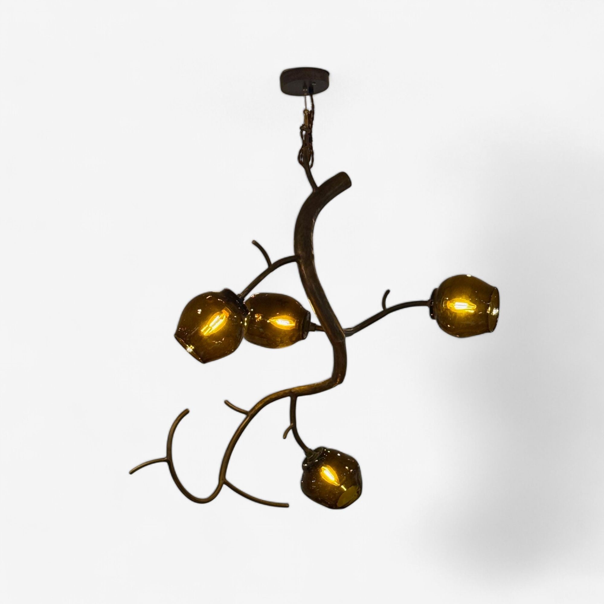 Christopher Poehlmann, Modern Blossom Pendant Chandelier, Silvered Glass, 21st C