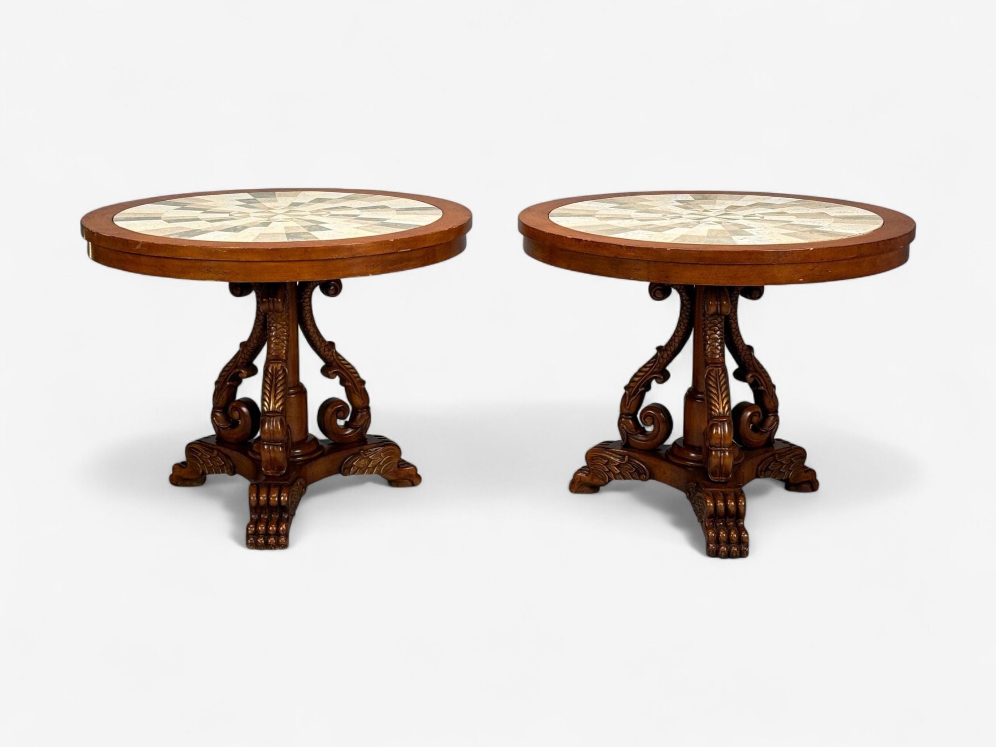Regency Style, Pine, Stone, Accent Tables, USA, 20th c.