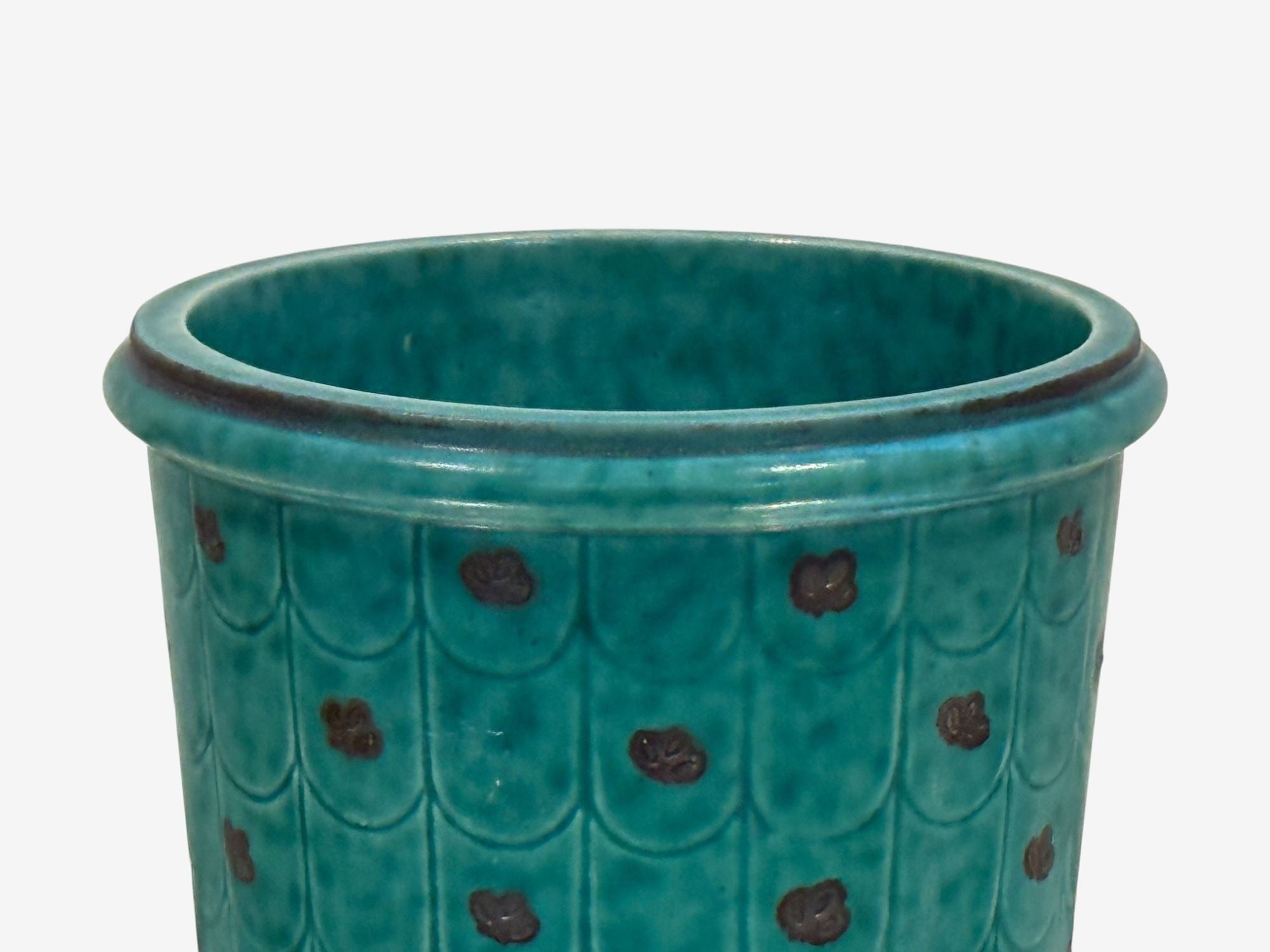 Wilhelm Kage, Green Ceramic, Argenta Vase, Sweden, 1930s