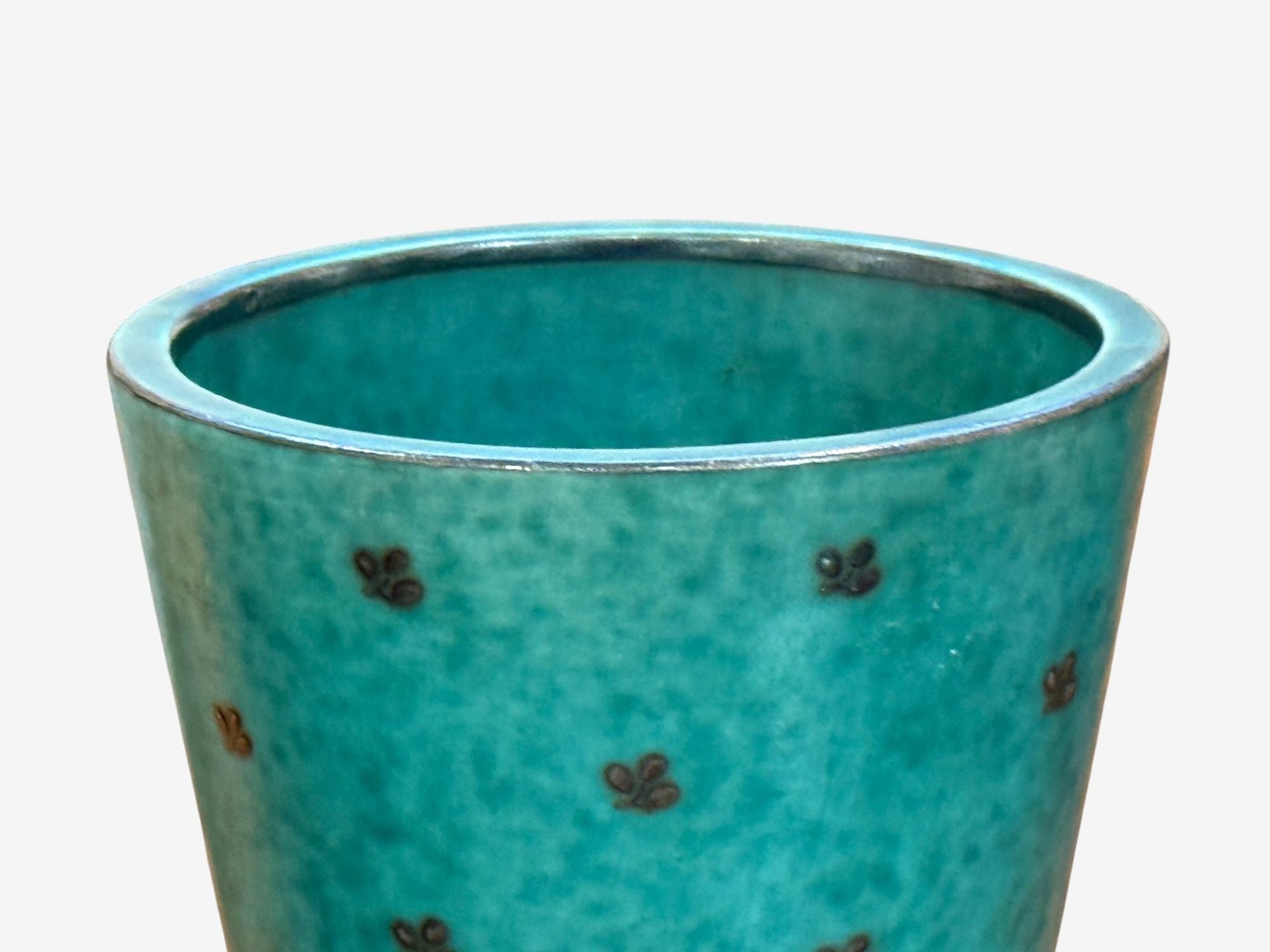 Wilhelm Kage, Green Ceramic, Argenta Vase, Sweden, 1930s