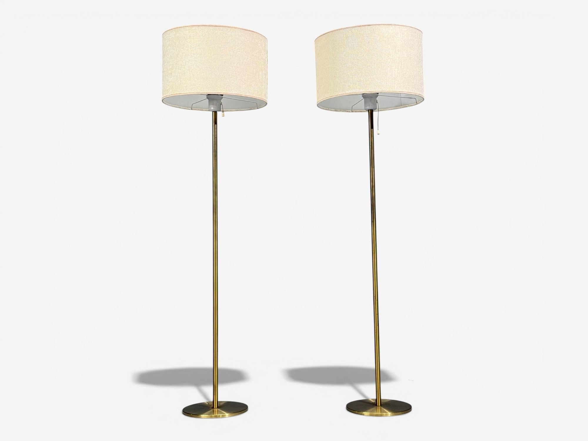 Luxus Vittsjö, Floor Lamps, Patinated Brass, Sweden, 1960s