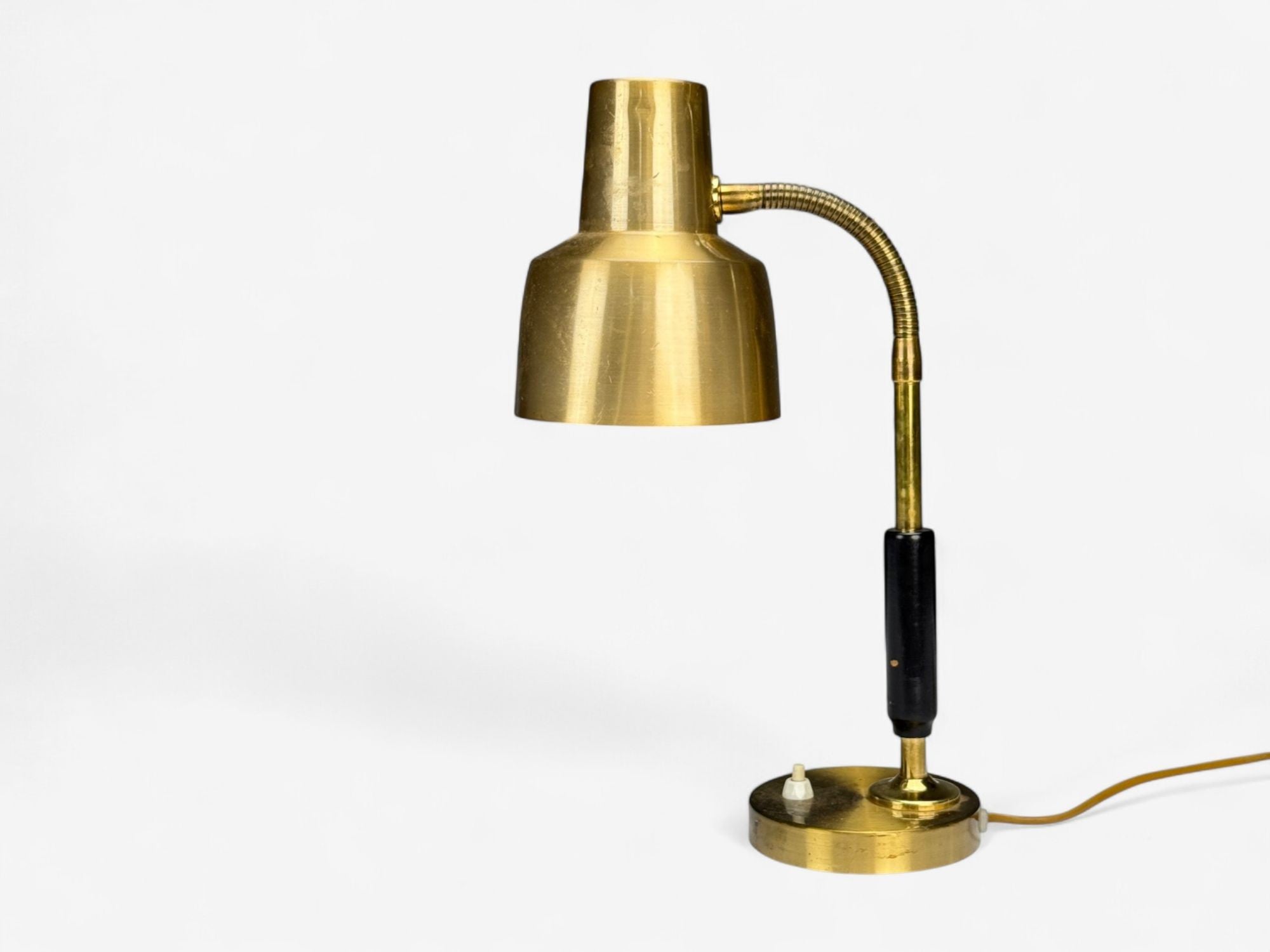 Armaturhantverk Tibro, Brass, Adjustable Desk Lamp, Sweden, 1960s