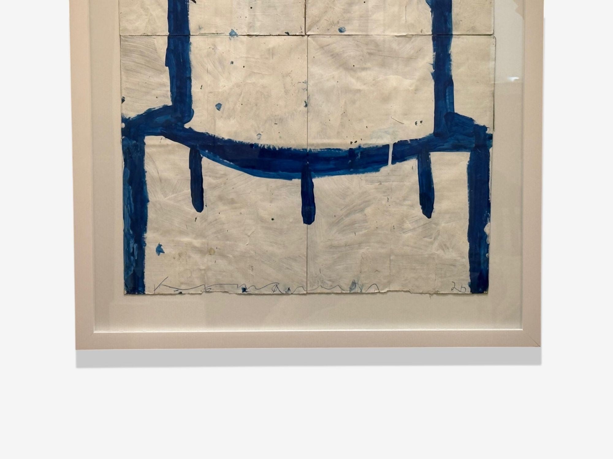 Gary Komarin, Blue and White Contemporary 'Cake' Painting, American, 21st C.