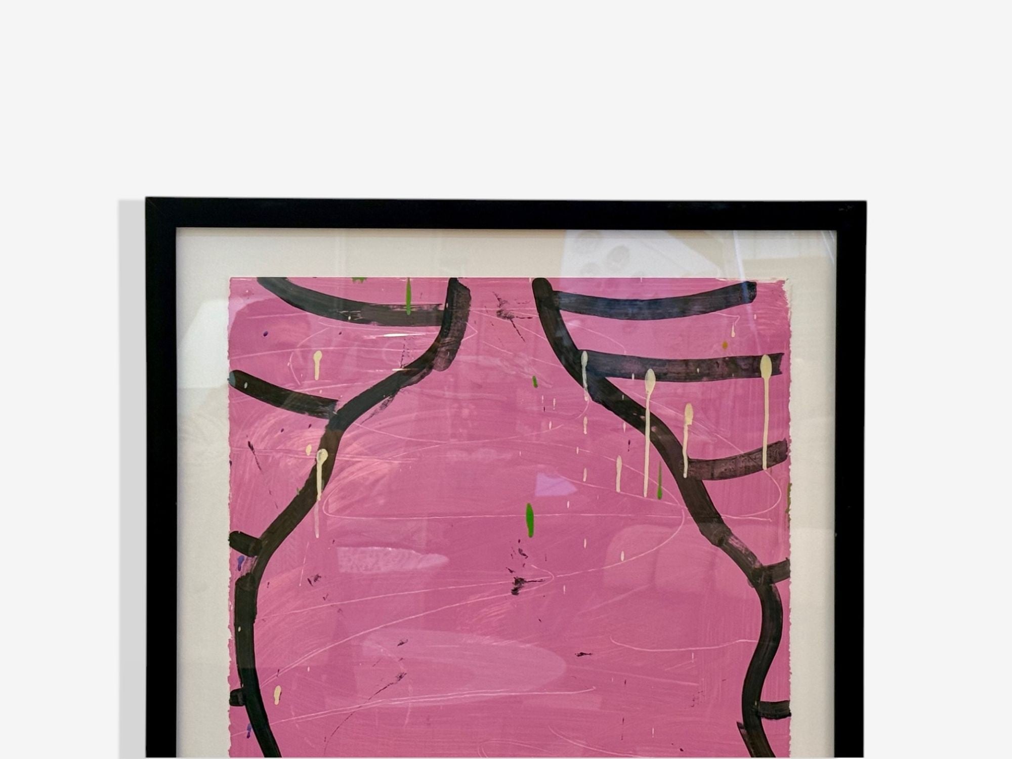 Gary Komarin, Pink and Black Contemporary 'Vessel' Painting, American, 21st C.
