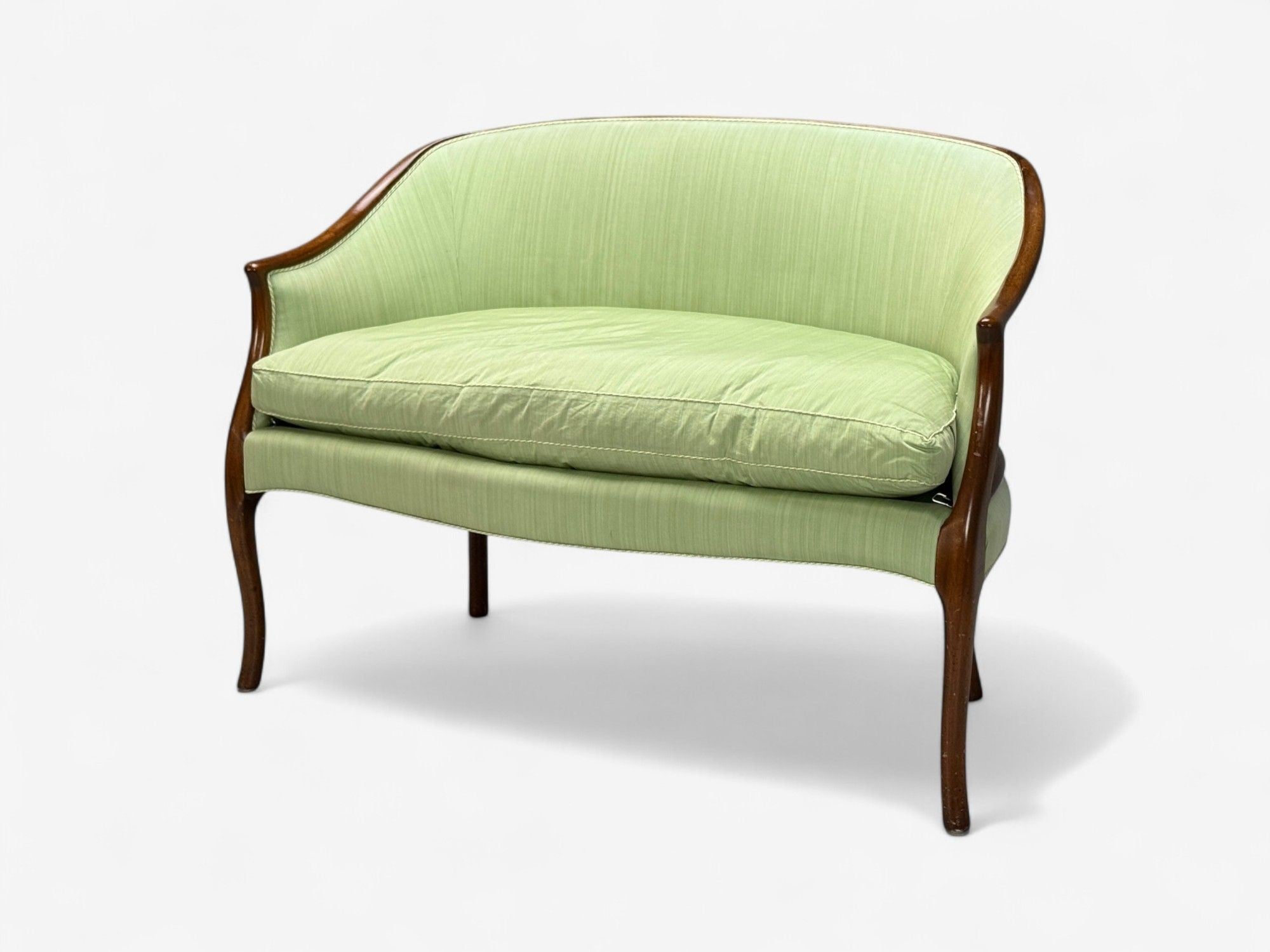 Georgian, Mahogany, Fabric, Settee, USA, 1990s