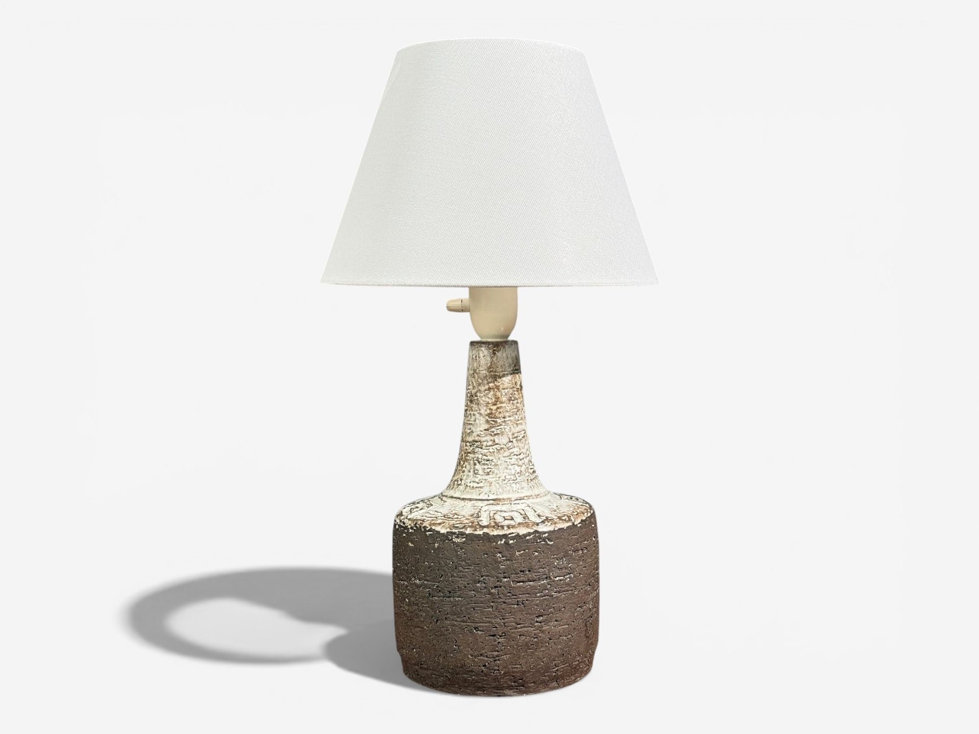 Fridtjof Sejersen, Table Lamp, Brown Ceramic, Denmark, 1960s