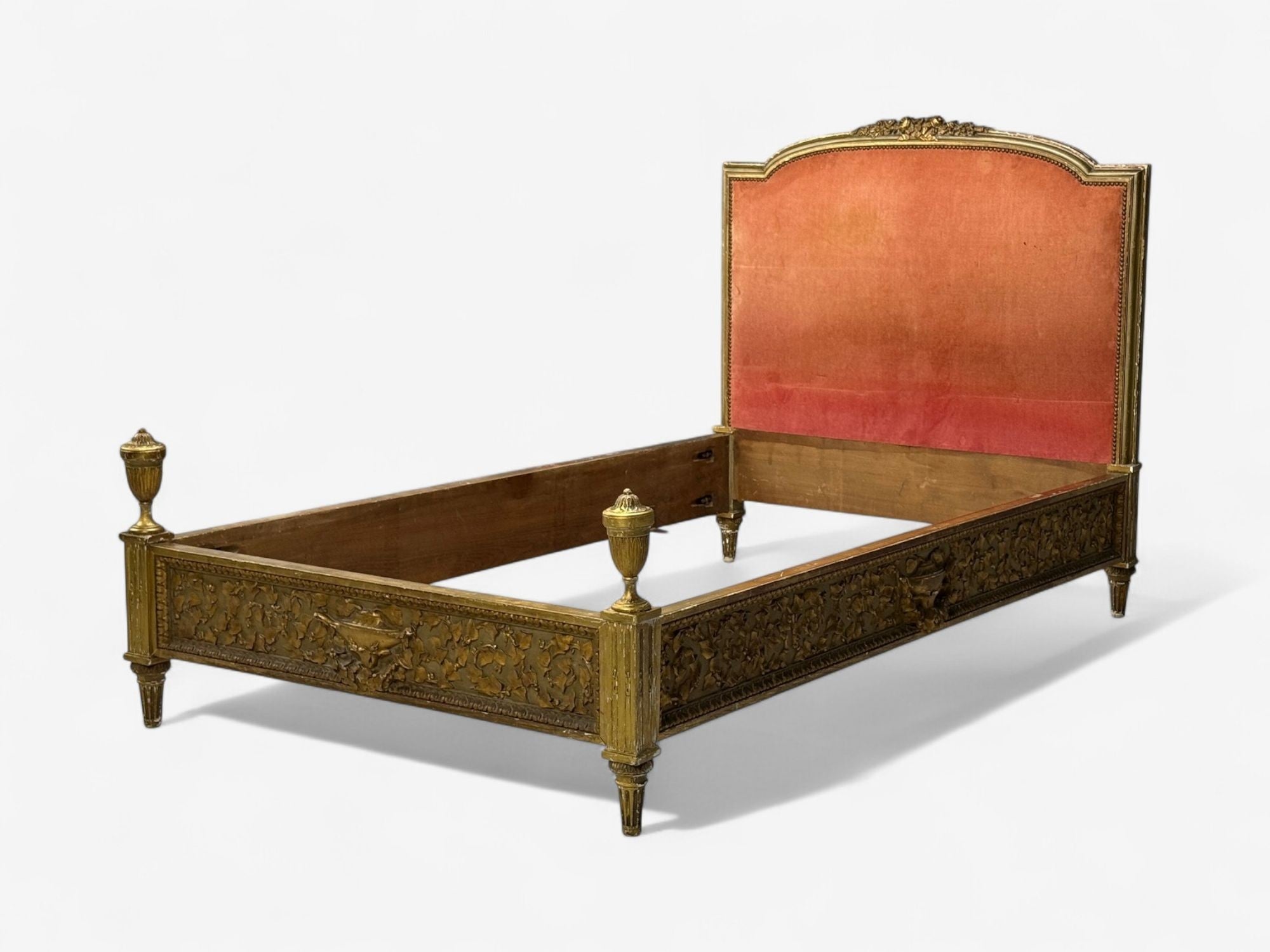Neoclassical, Clayed Gilt, Carved Wood, Twin Bedframe, France, 1900s