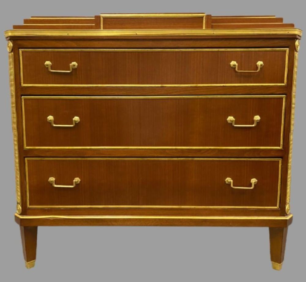 Pair Mahogany Up Russian Neoclassical Style Commodes / Nightstands