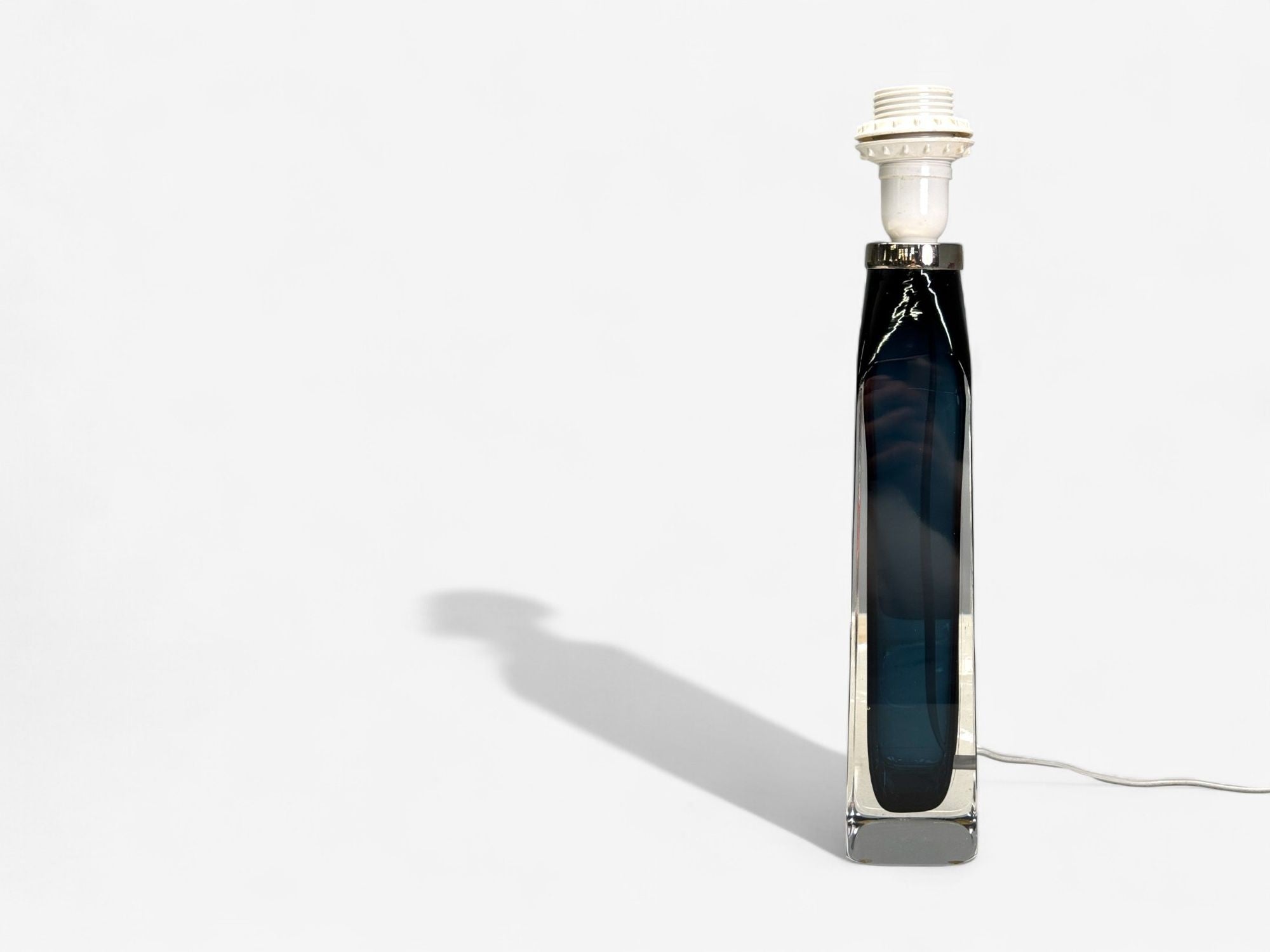Nils Landberg, Swedish Modern, Blue Tinted Glass, Table Lamp, Sweden, 1960s