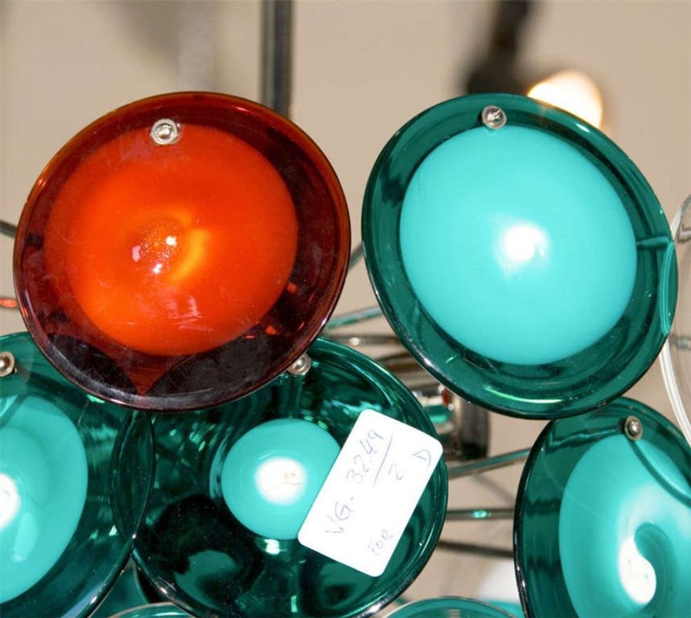 Murano Glass Art Deco Style Glass Disc Fixture