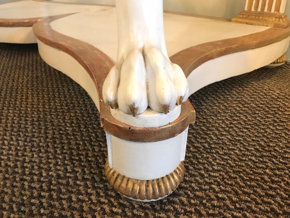 Italian Empire White Painted and Parcel-Gilt Console Table, circa 1825