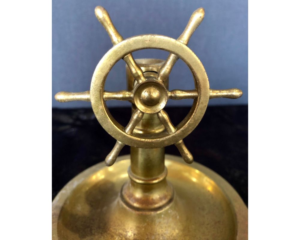 Antique Brass Wheel Cigar Cutter Tobacco Accessory