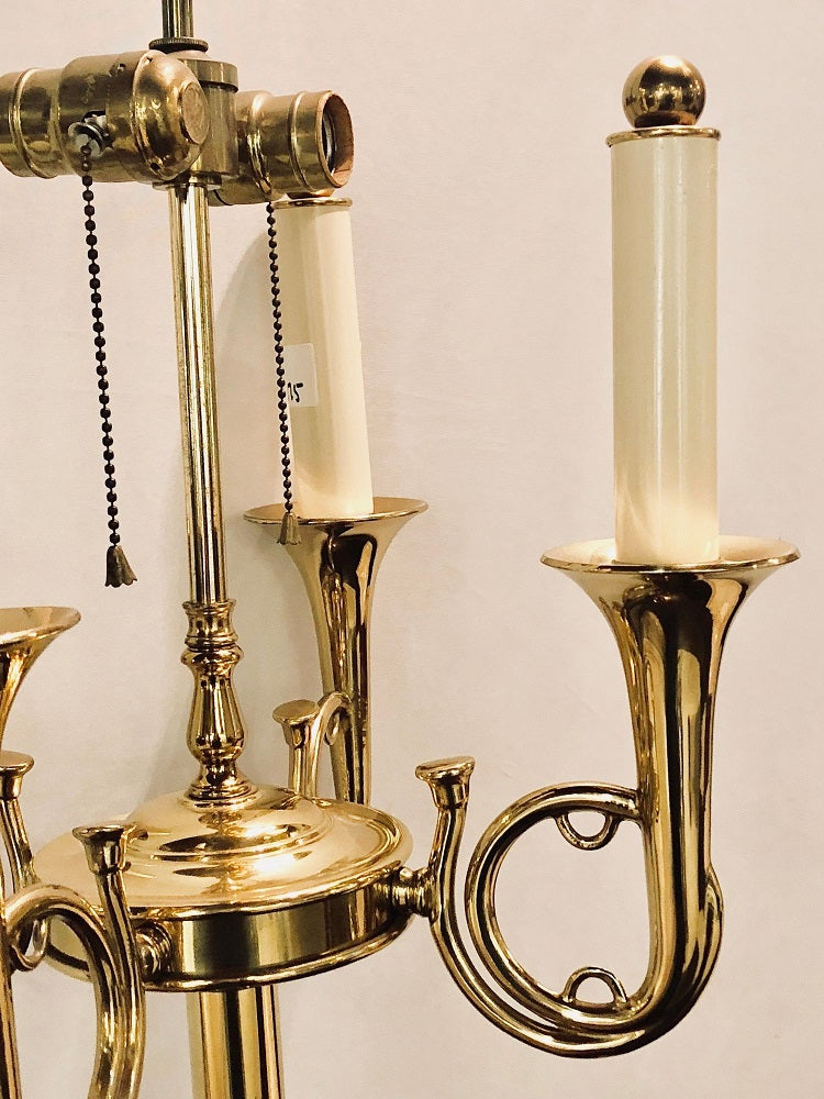 Brass Hollywood Regency Tommi Parzinger Style Trumpet Form Floor Lamp