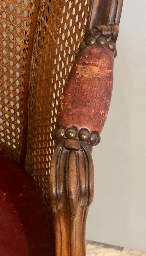 18th Century French Caned Bergère de Bureau