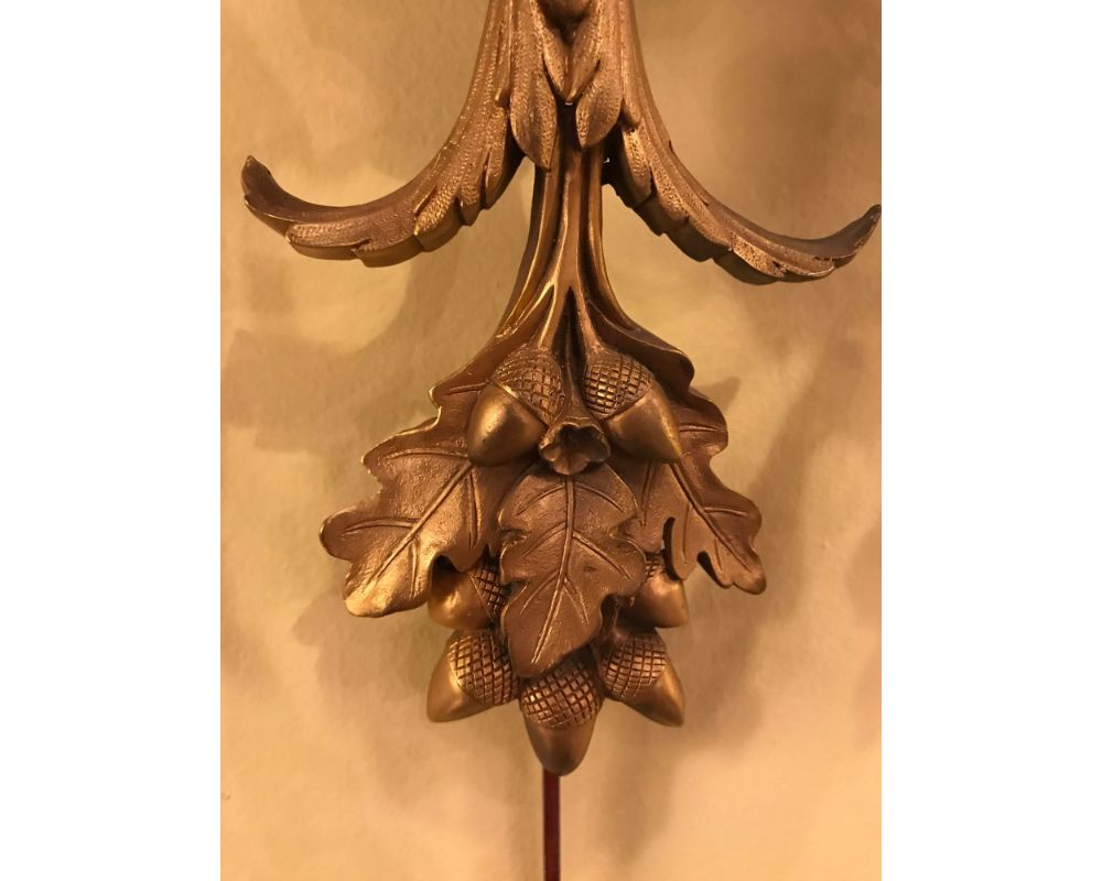 Pair of Bronze Three-Light Sconces in an Urn Form