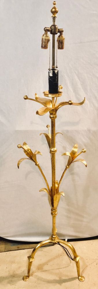 Hollywood Regency Tulip Form Solid Bronze Floor Standing or Tall Lamp