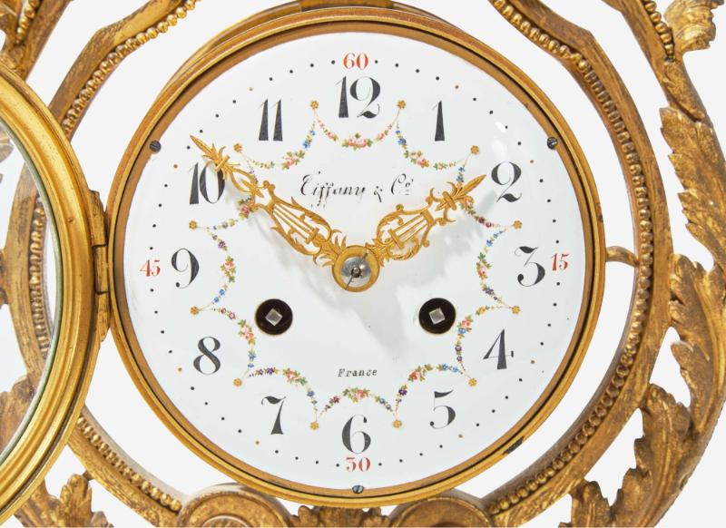 Tiffany & Co, French Louis XVI, Clock, Garniture Set, Bronze, Marble, France