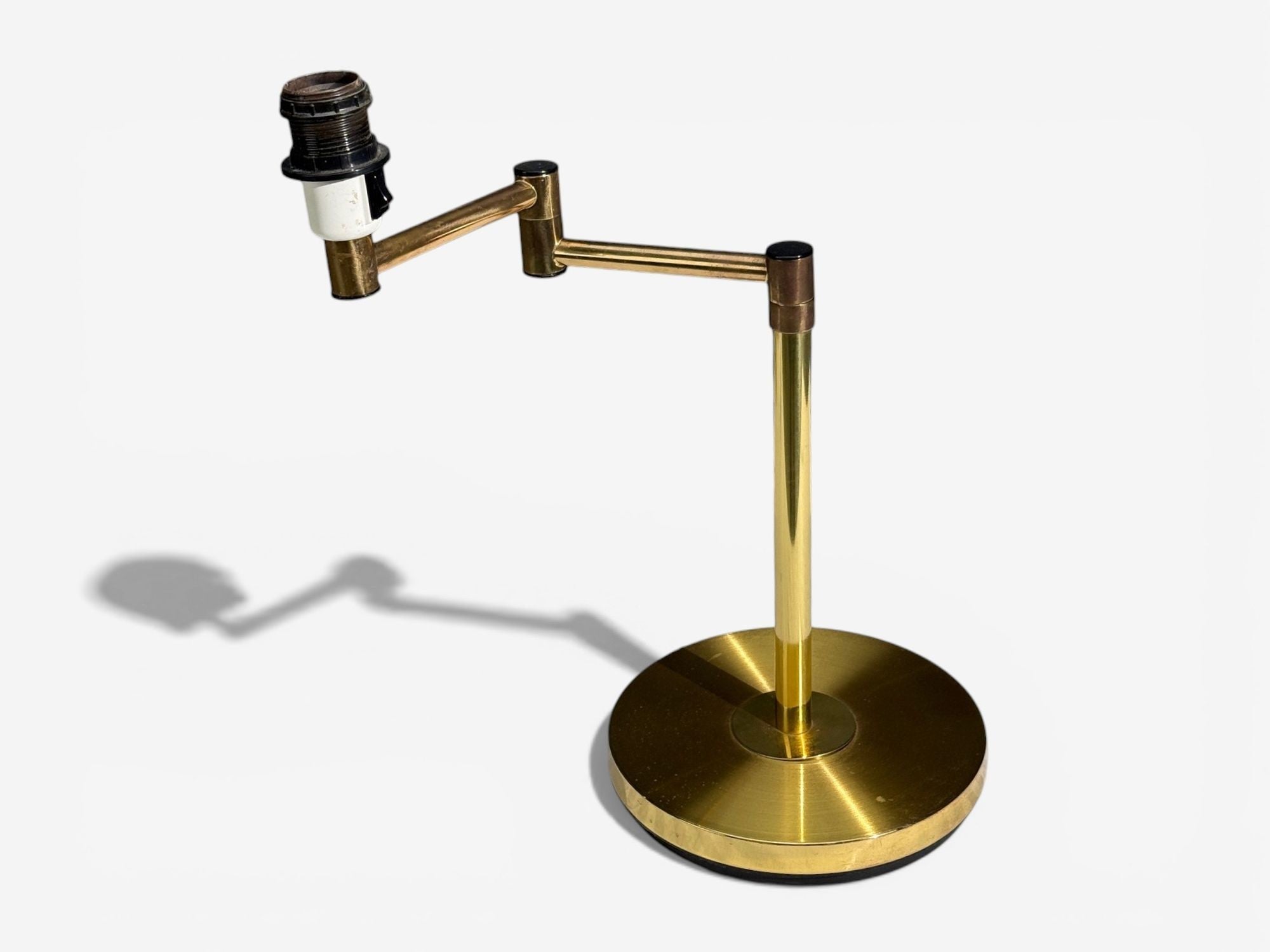 Fagerhults, Articulating Desk Lamp, Brass, Sweden, 1960s