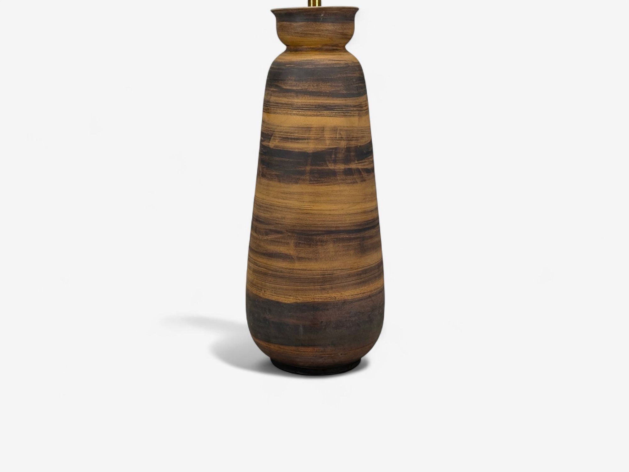 Aldo Londi Bitossi, Ceramic, Brass, Table Lamp, Italy, 1950s