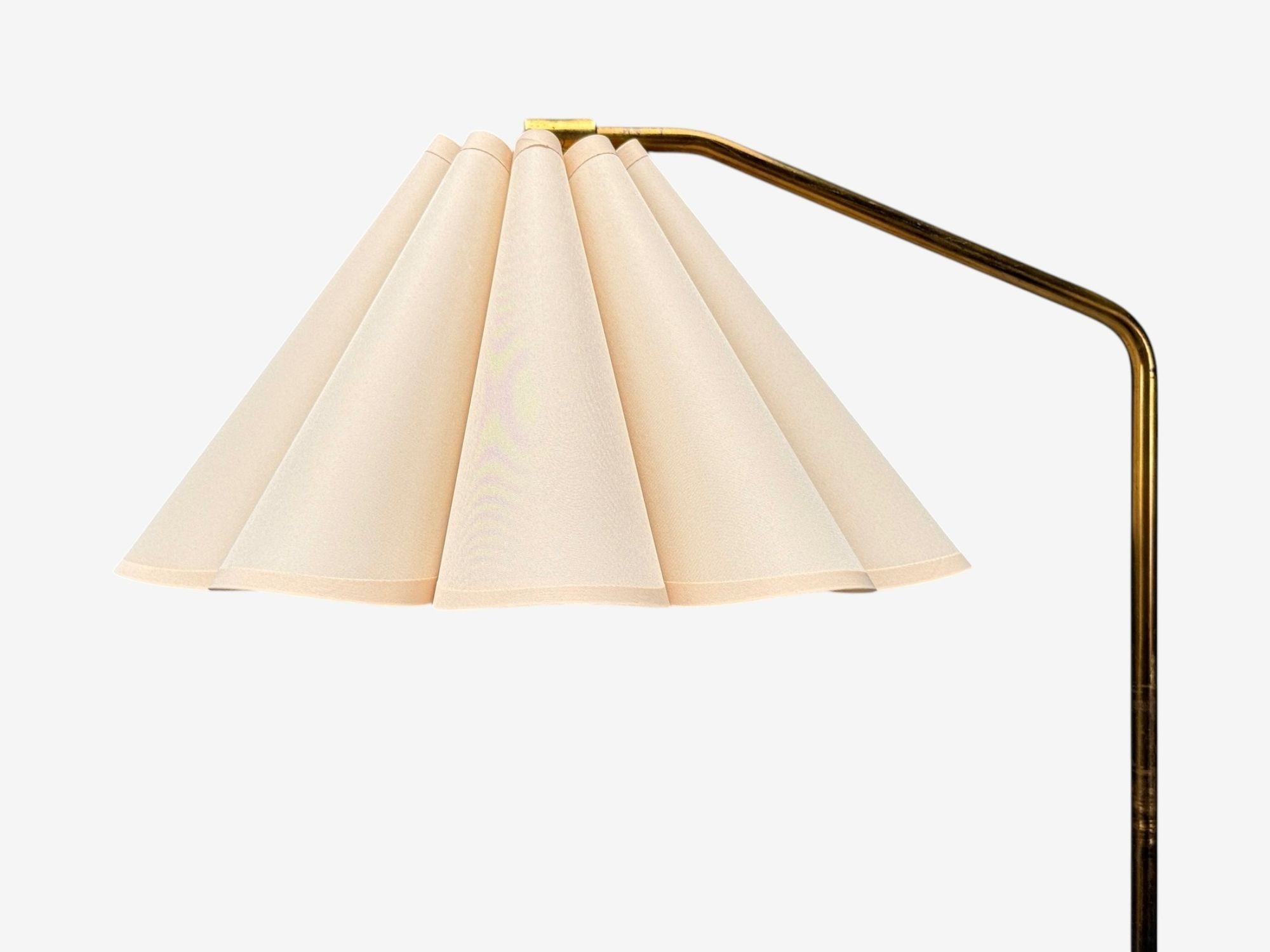 Danish Modern, Brass, Paper, Adjustable Floor Lamp, Denmark, 1960s