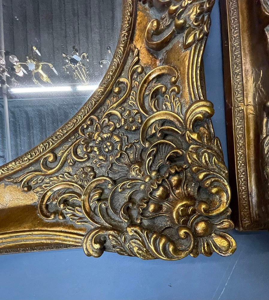 Pair of Louis XV Style Carved Wall, Console Mirrors