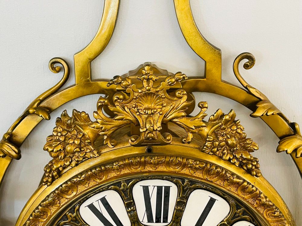 Bronze Sconce Wall or Cartel Clock. Lerolle Freres, Paris, Rare, Unusual