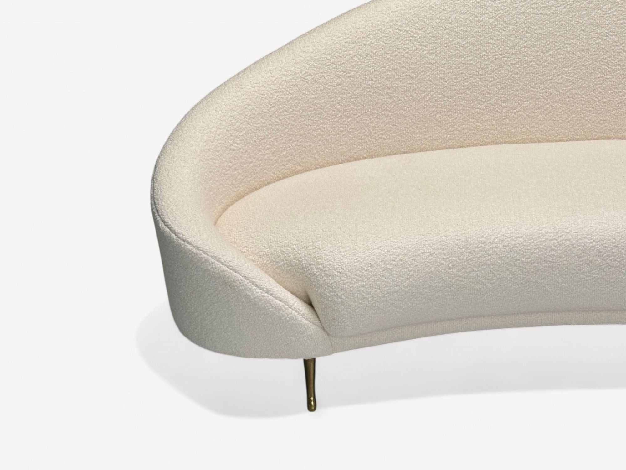 Federico Munari, Italian Modern, White Boucle, Bronze, Italy, 1950s