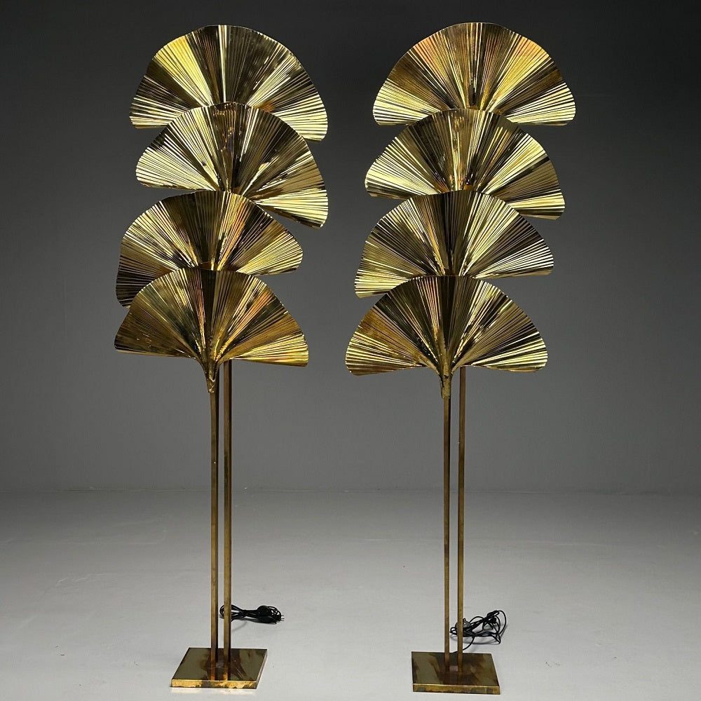 Carlo Giorgi, Bottega Gadda, Italian Mid-Century Modern, Ginko Leaf Floor Lamps