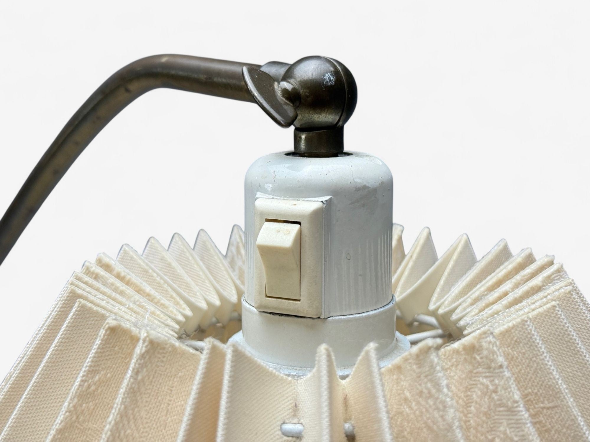 Swedish Modern, Brass, Fabric, Floor Lamp, Sweden, 1950s