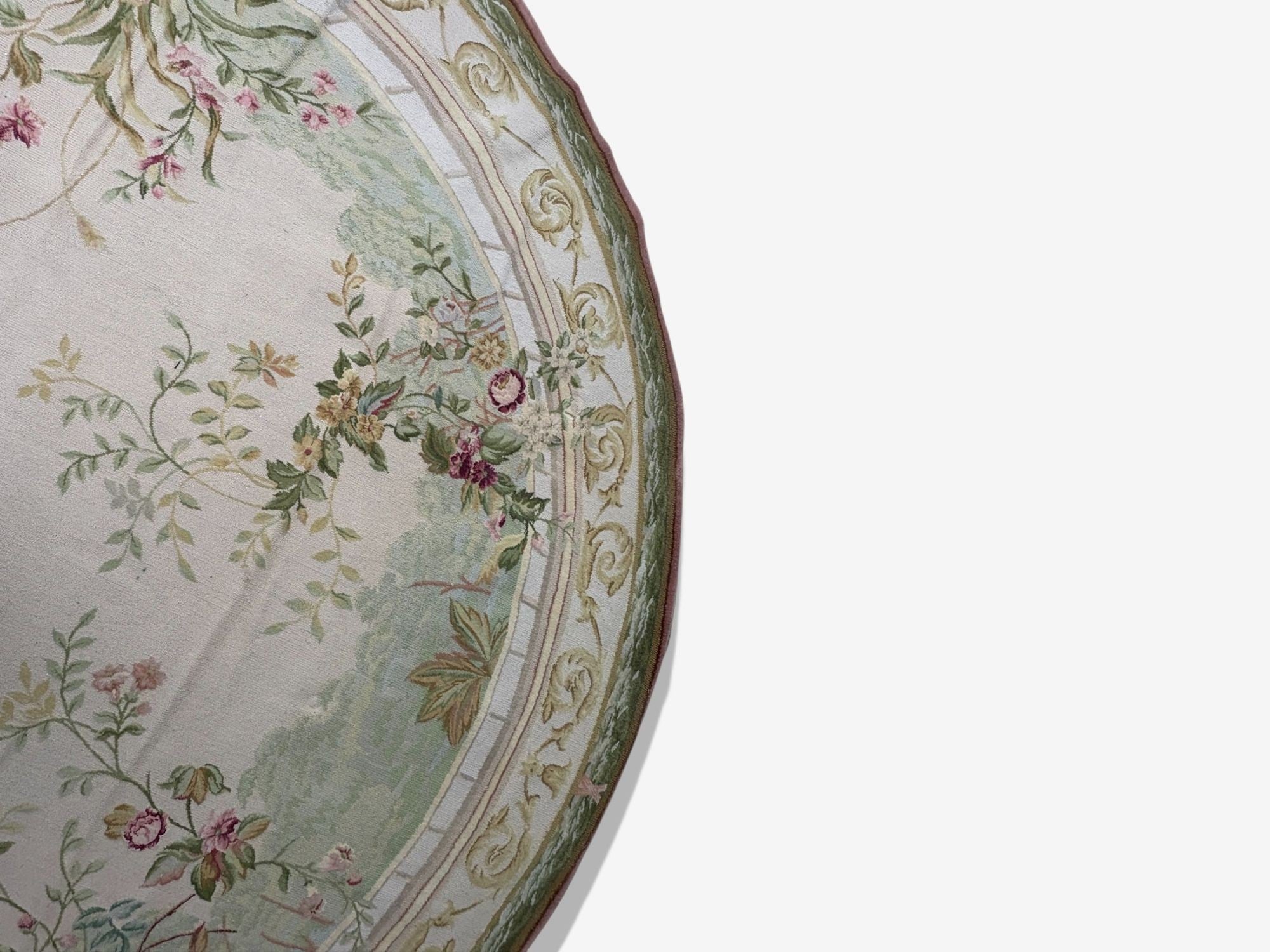 Traditional, Chinese Round Carpet, 12 Foot Diam, 1940s