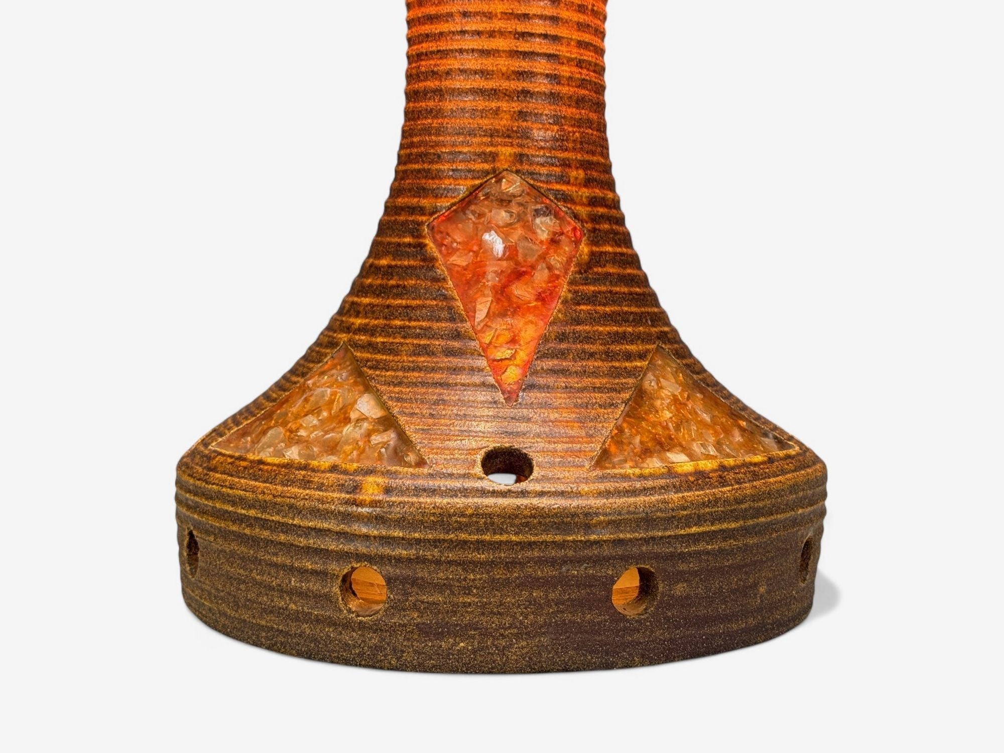 Accolay, Ceramic, Stained Glass, Spun Resin, Floor Lamp, France, 1955