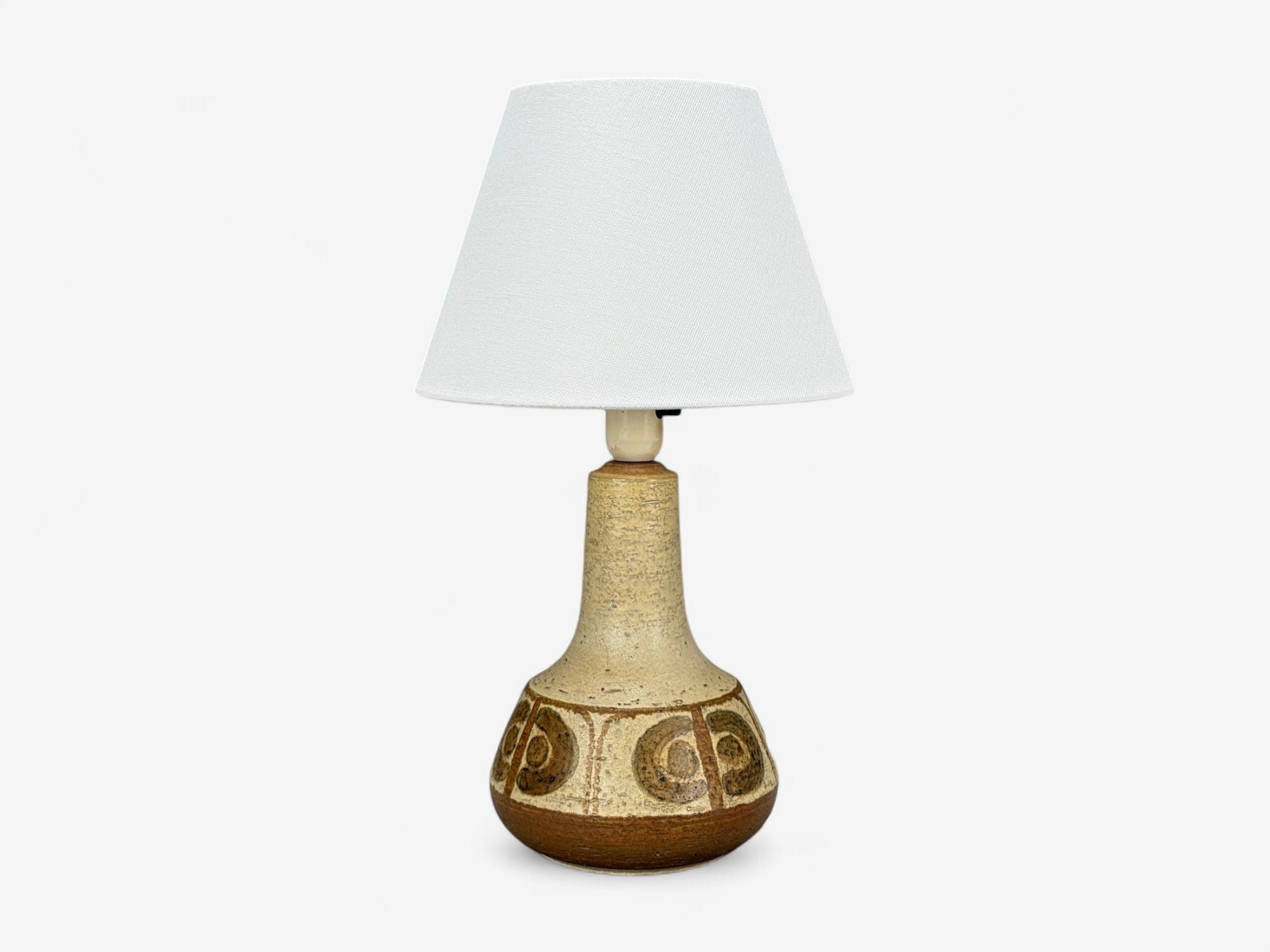 Svend Aage Jensen, Søholm, Beige Ceramic, Table Lamp, Denmark, 1970s